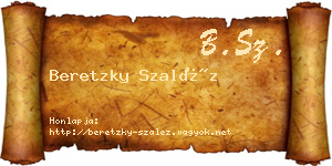 Beretzky Szaléz névjegykártya